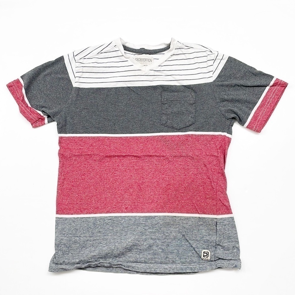 Distortion little boys striped short sleeve t-shirt